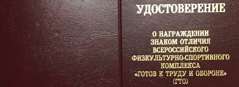 Золотой нагрудной знак отличия ВФСК ГТО